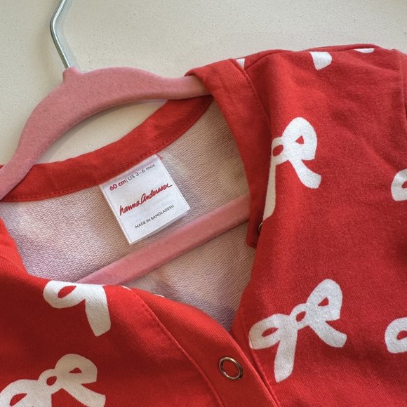 Hanna Andersson Baby Holiday Romper In Organic French Terry - Picture 3 of 3